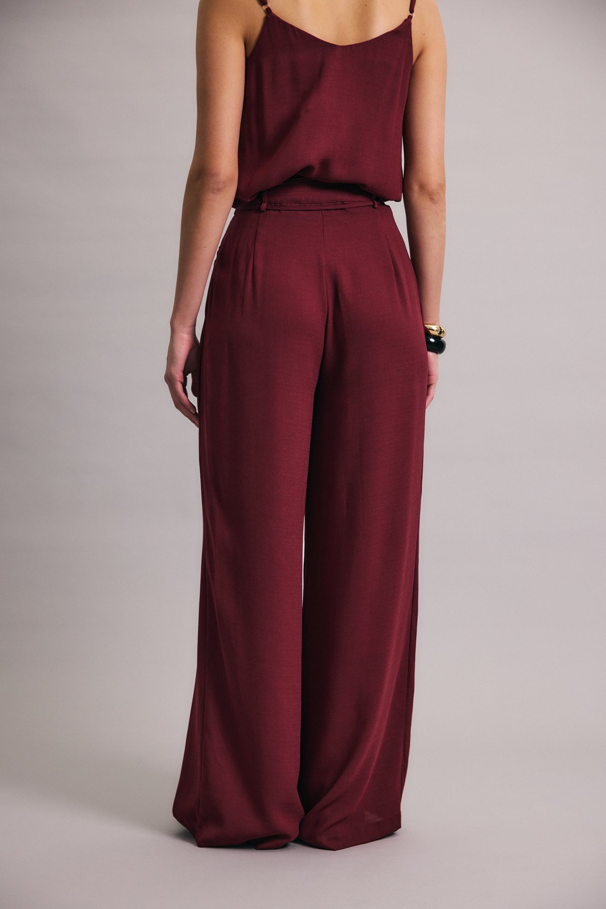 Kemerli Salaş Pantolon - Mürdüm