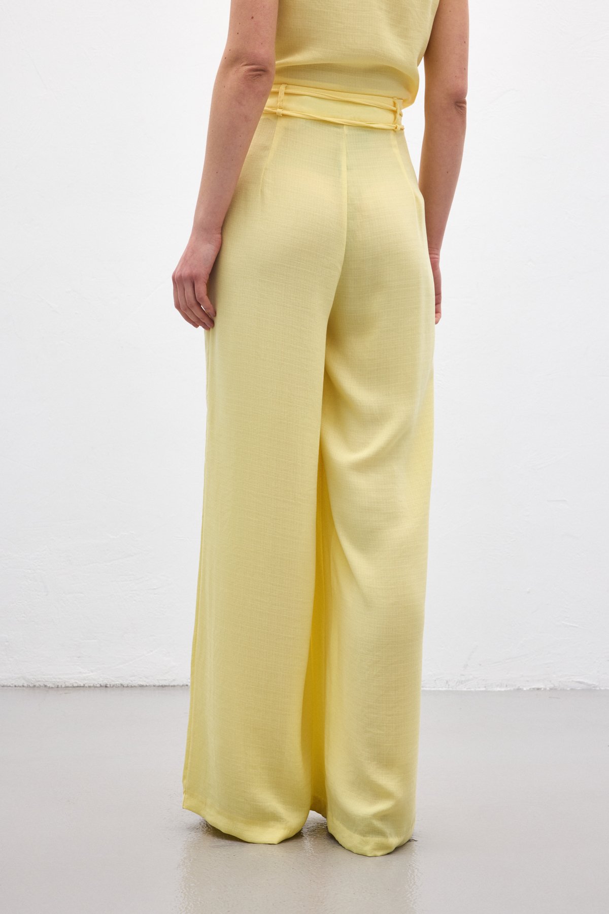 Kemerli Salaş Pantolon - Sarı