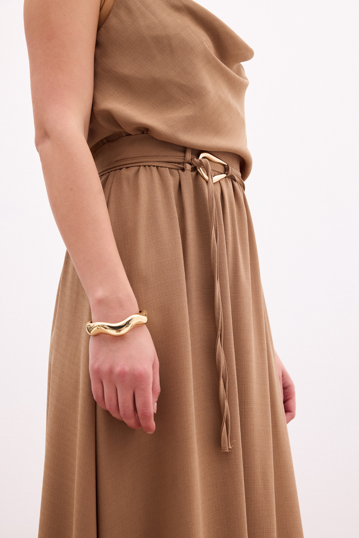 Kemerli Uzun Etek - Vizon