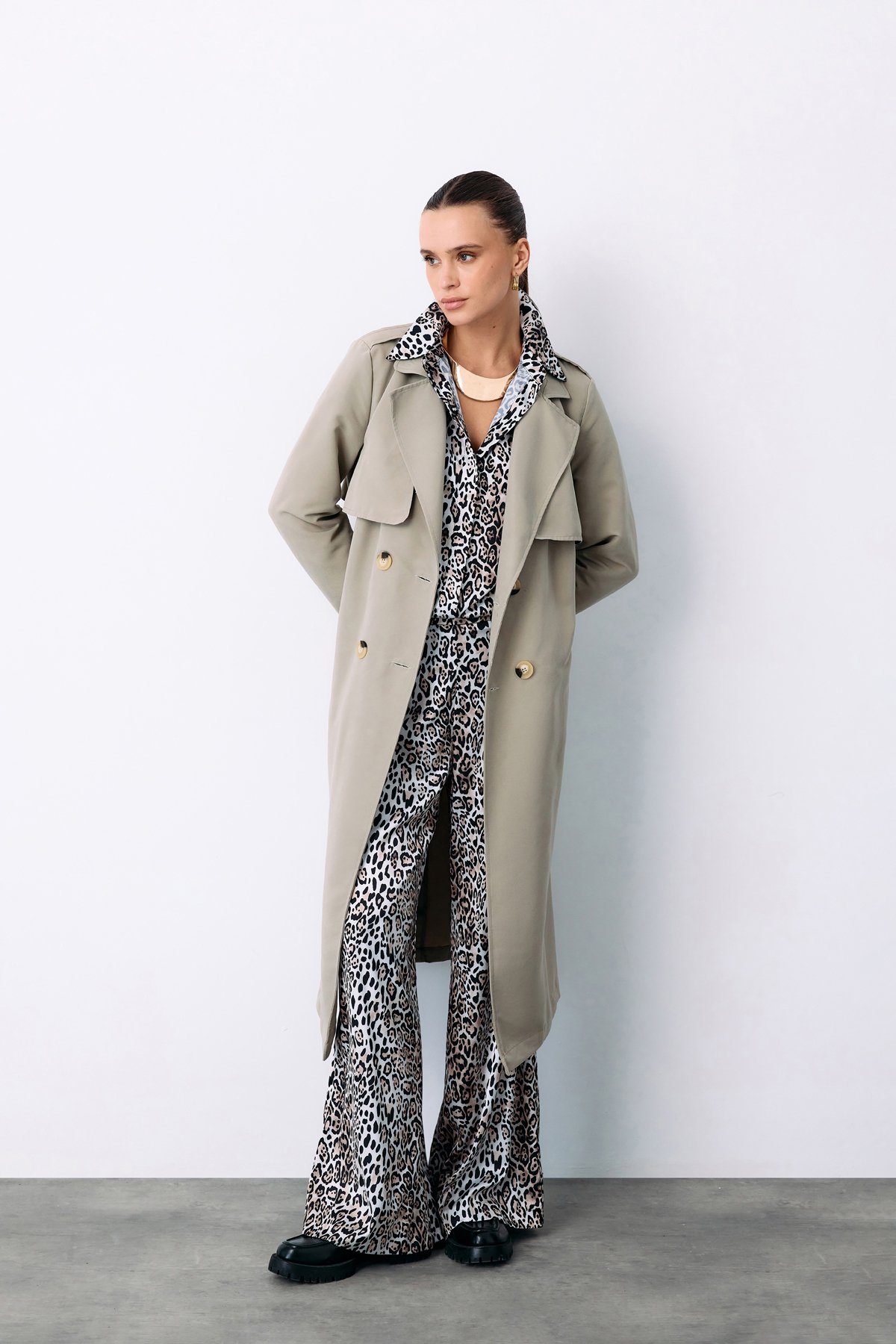 Kemerli Uzun Trençkot - ÇAĞLA YEŞİLİ