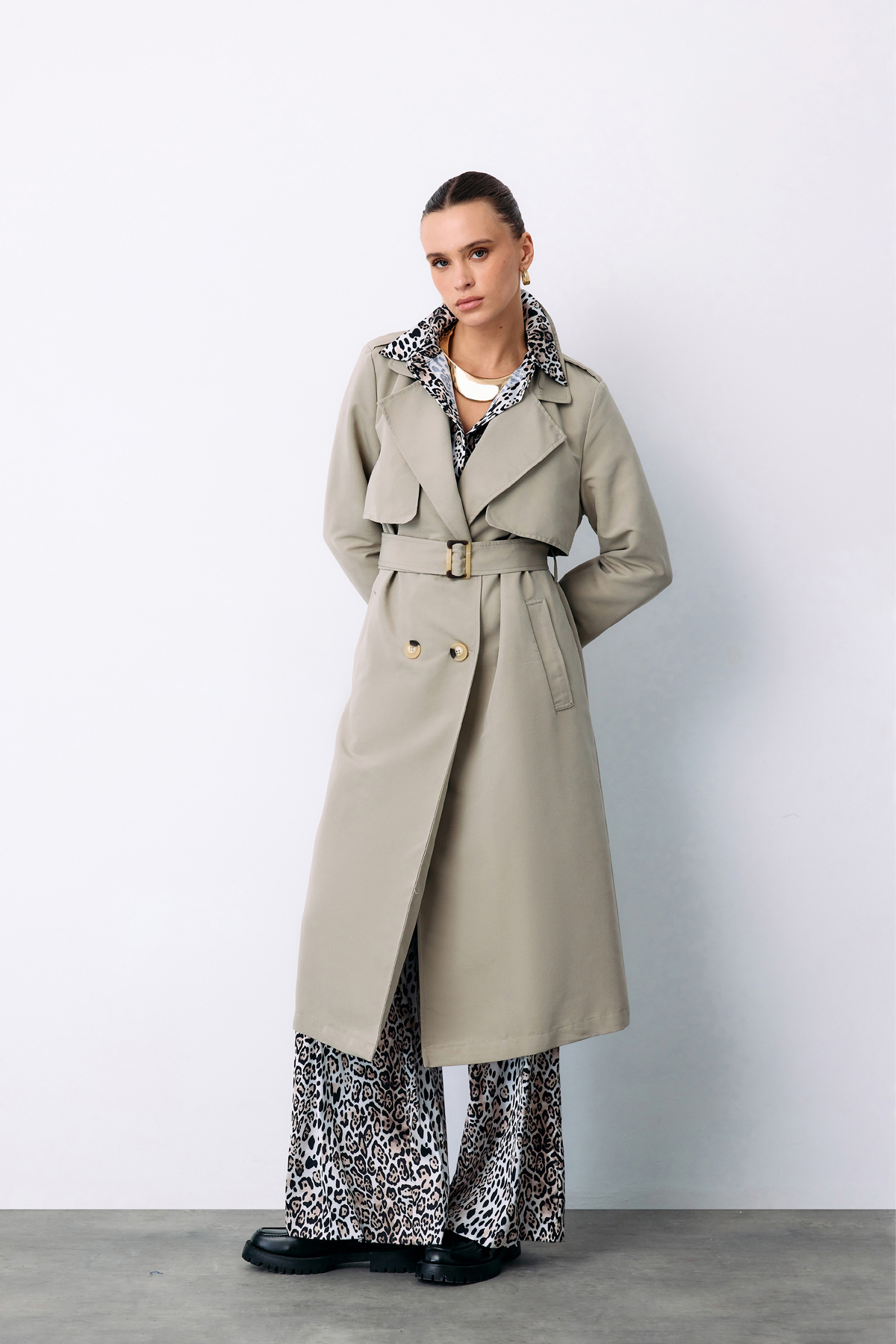 Kemerli Uzun Trençkot - ÇAĞLA YEŞİLİ