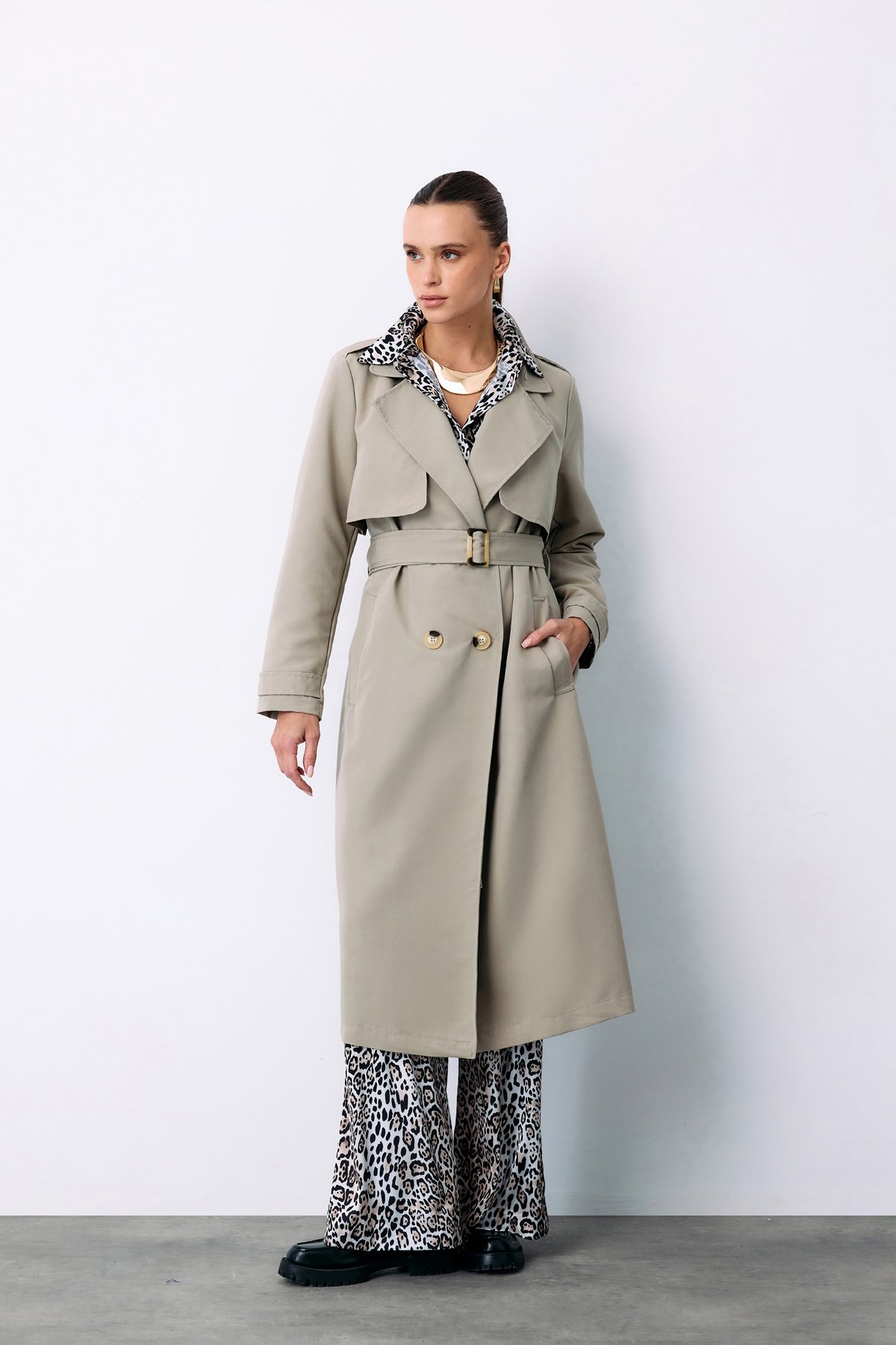 Kemerli Uzun Trençkot - ÇAĞLA YEŞİLİ