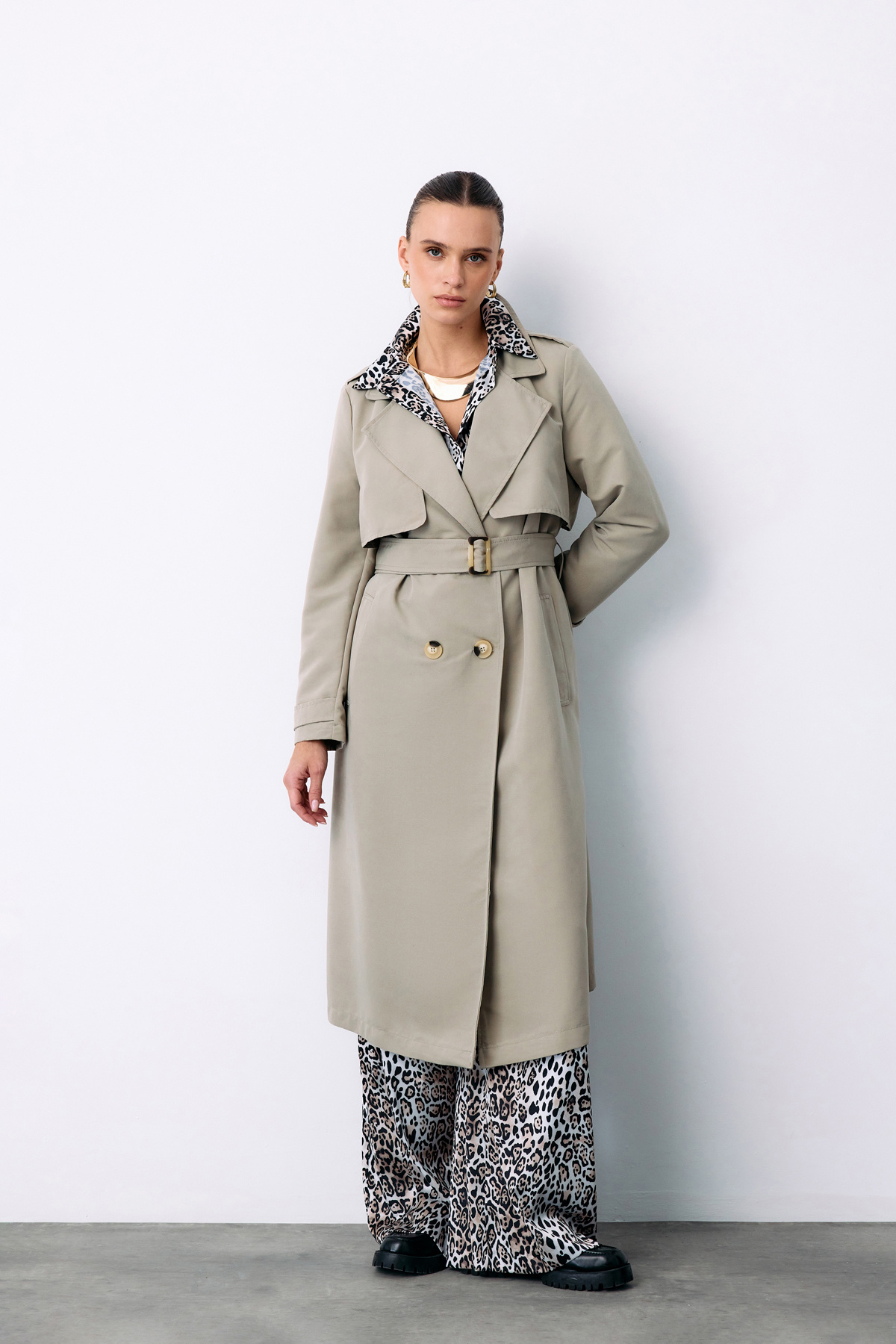 Kemerli Uzun Trençkot - ÇAĞLA YEŞİLİ