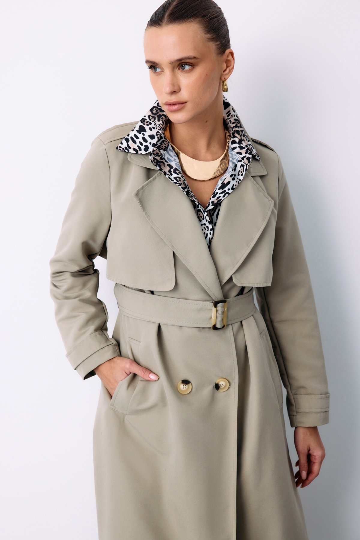 Kemerli Uzun Trençkot - ÇAĞLA YEŞİLİ