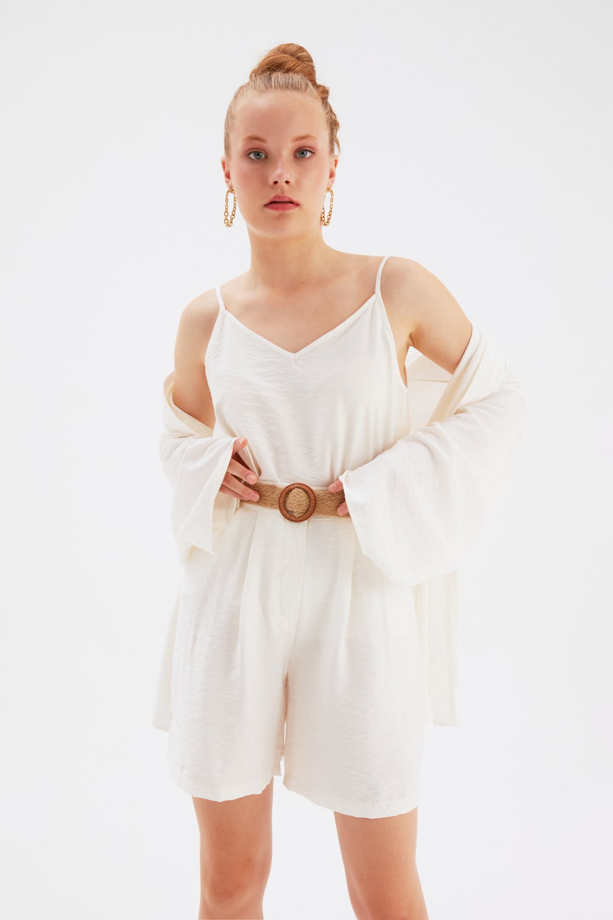 Linen Strap Blouse - ECRU
