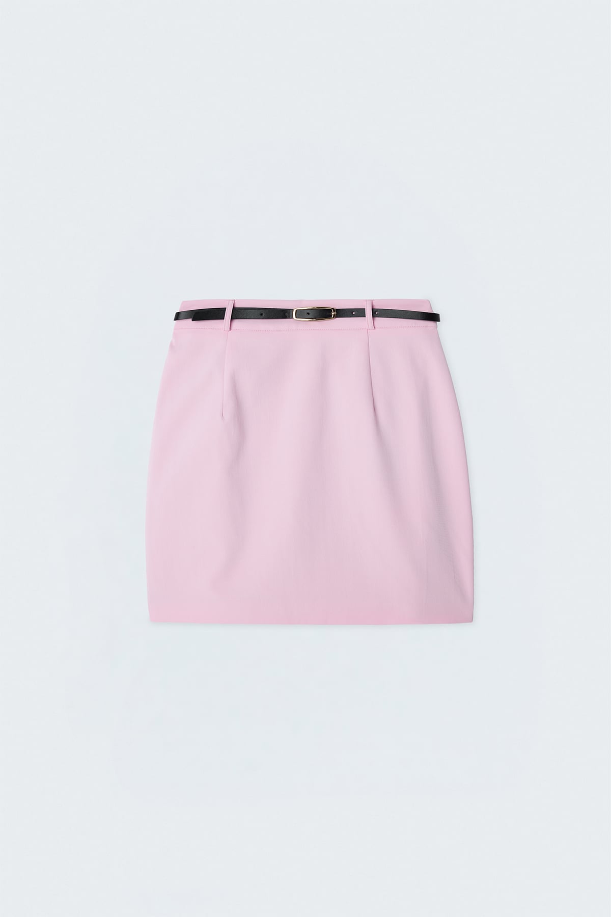 Linen-Look Mini Skirt - Pınk