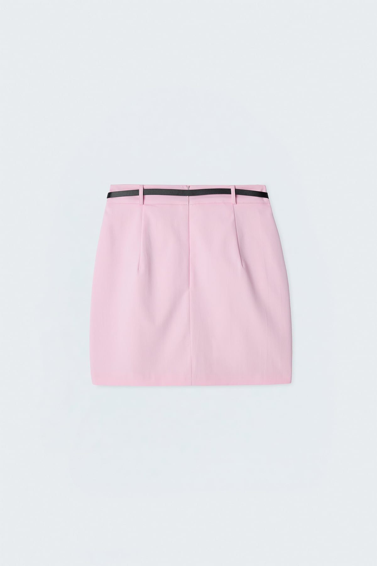 Linen-Look Mini Skirt - Pınk