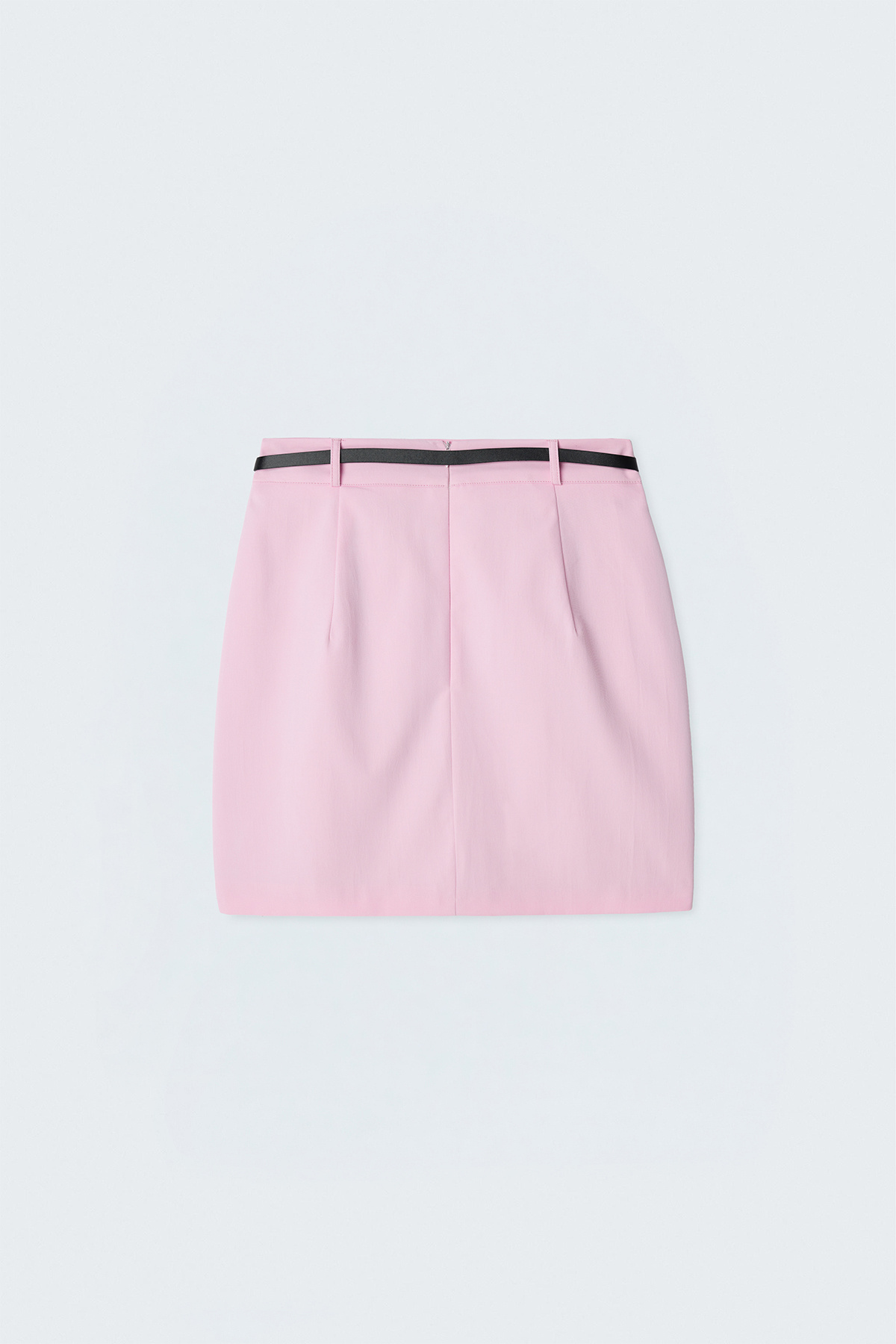 Linen-Look Mini Skirt - Pınk