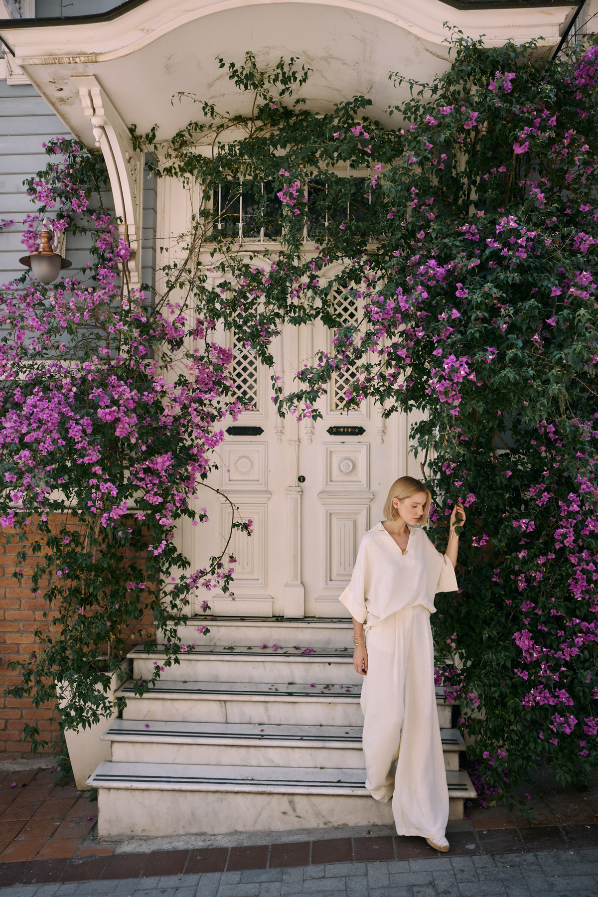 Keten Karışımlı Pantolon - Taş