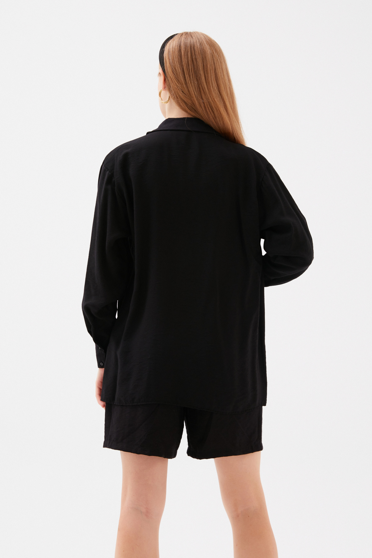Linen Loose Shirt - BLACK