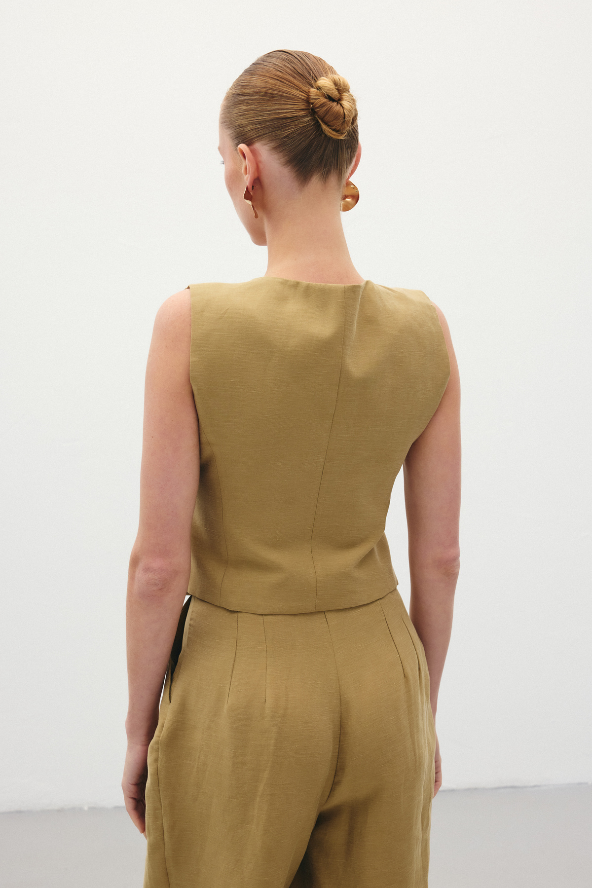Linen Vest - Kkhakı