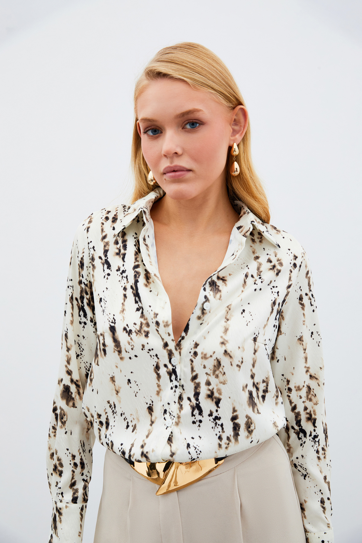 Kırçıllı Uzun Gömlek - HAKİ