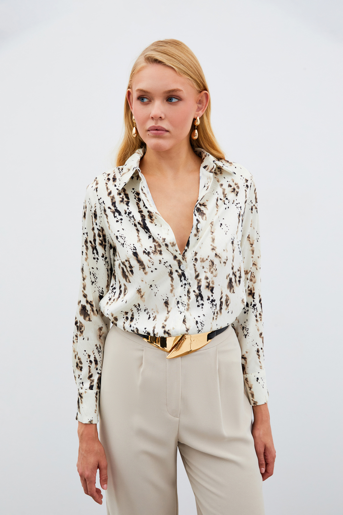 Kırçıllı Uzun Gömlek - HAKİ