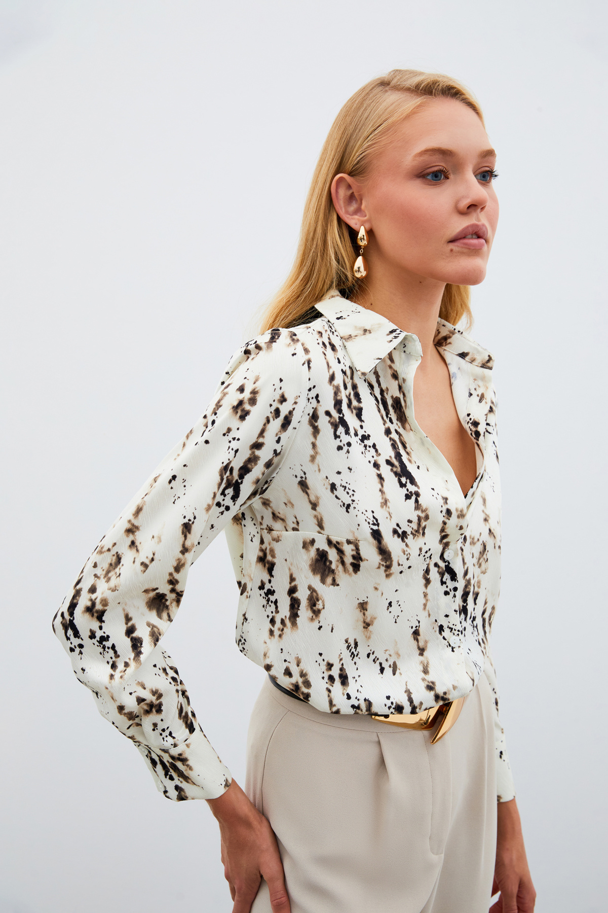 Kırçıllı Uzun Gömlek - HAKİ