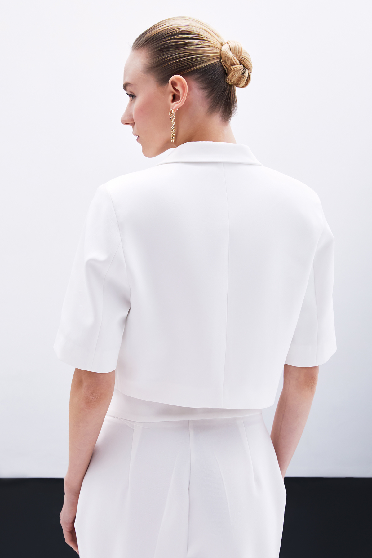 Kısa Kollu Ceket - Ekru