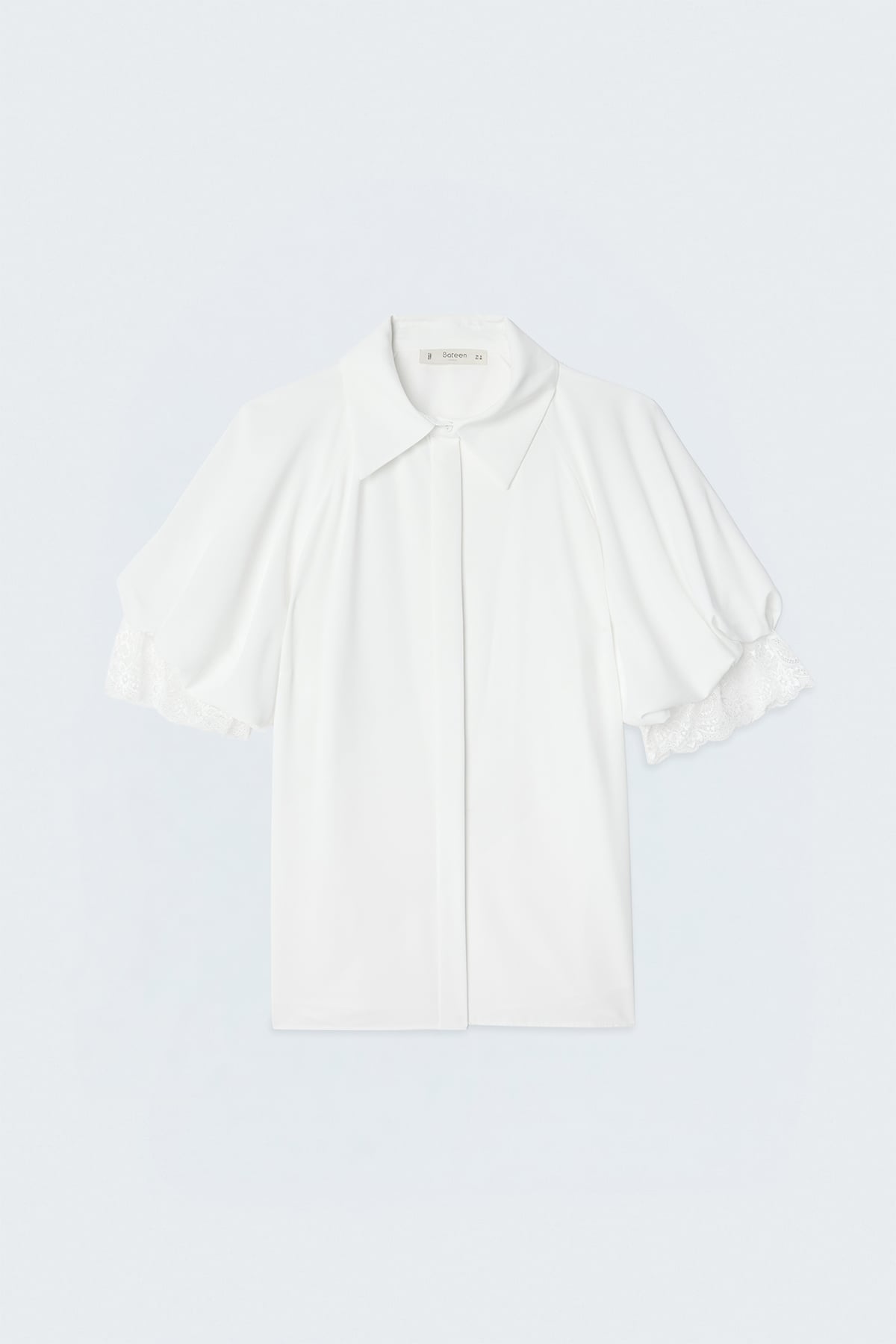 Short Sleeve Lace Detailed Shirt - Ecru
