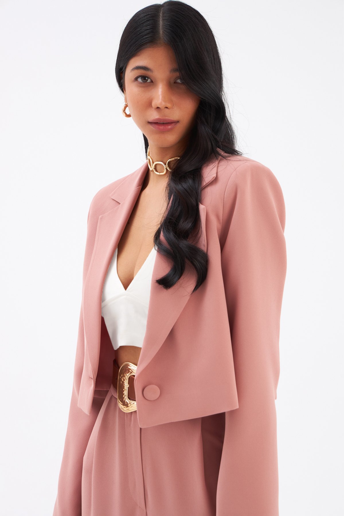 Kısa Krep Ceket - GUL KURUSU