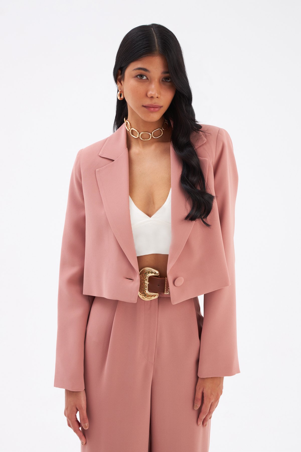 Kısa Krep Ceket - GUL KURUSU