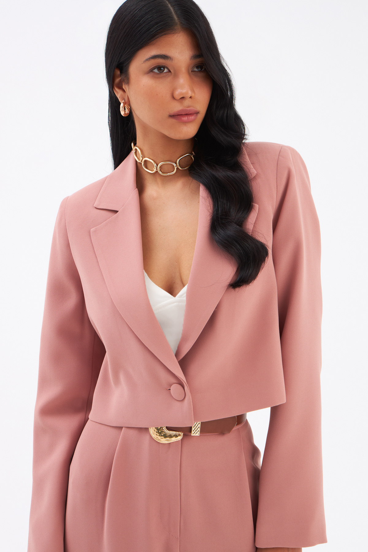 Kısa Krep Ceket - GUL KURUSU