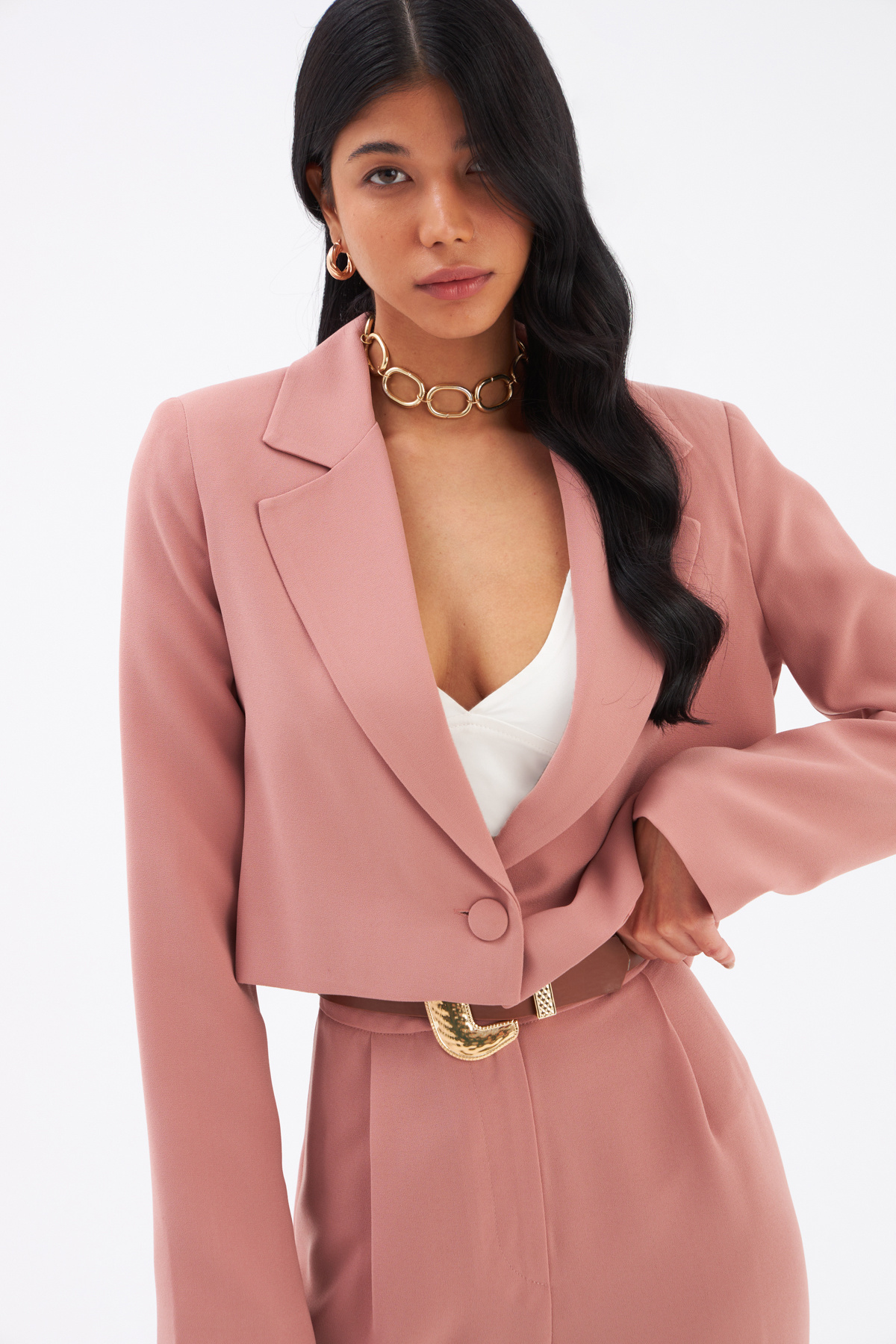 Kısa Krep Ceket - GUL KURUSU