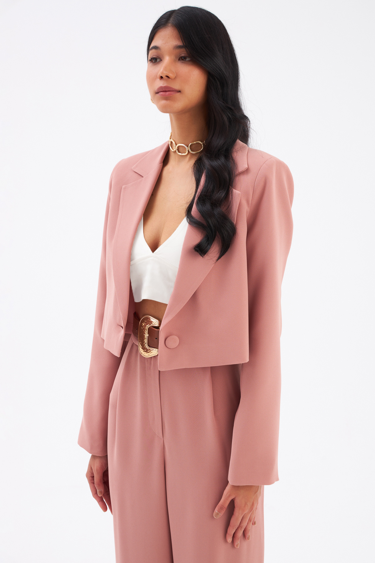 Kısa Krep Ceket - GUL KURUSU