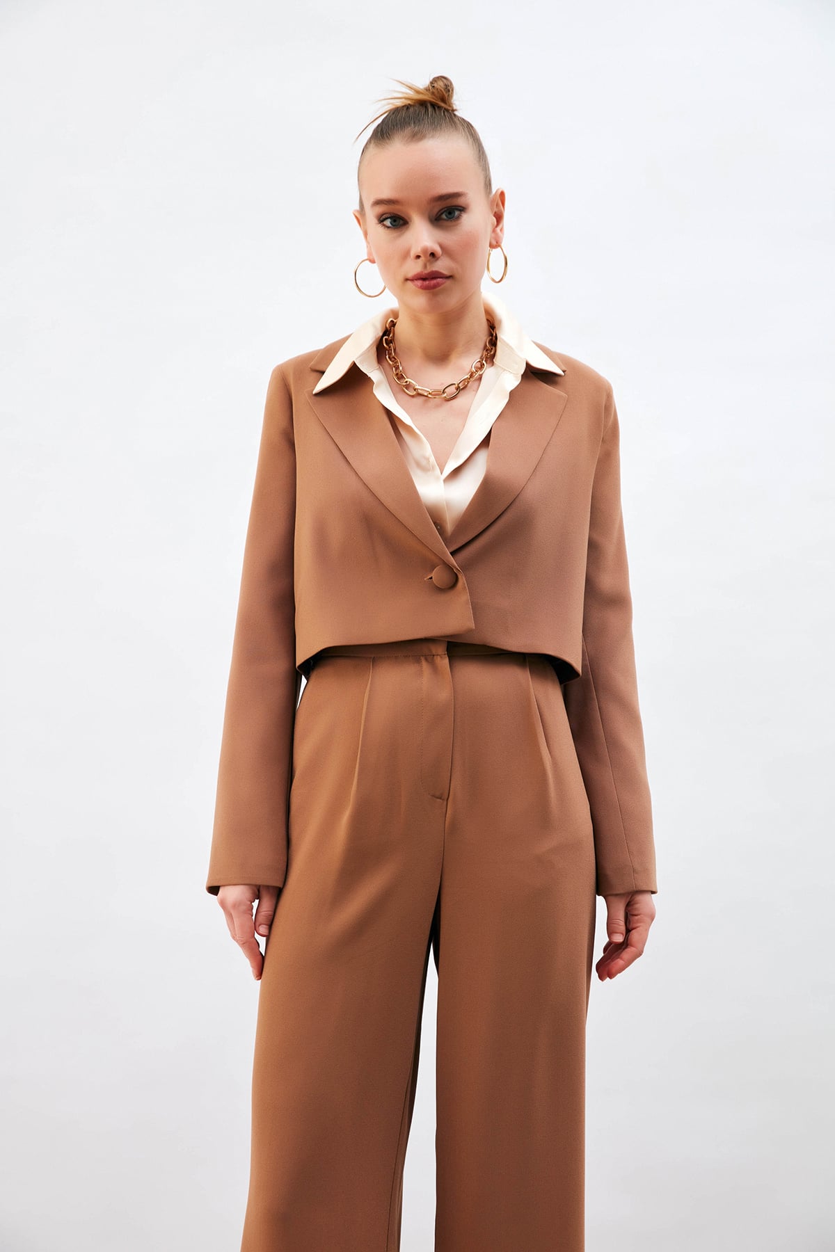 Short Crepe Jacket - MINK