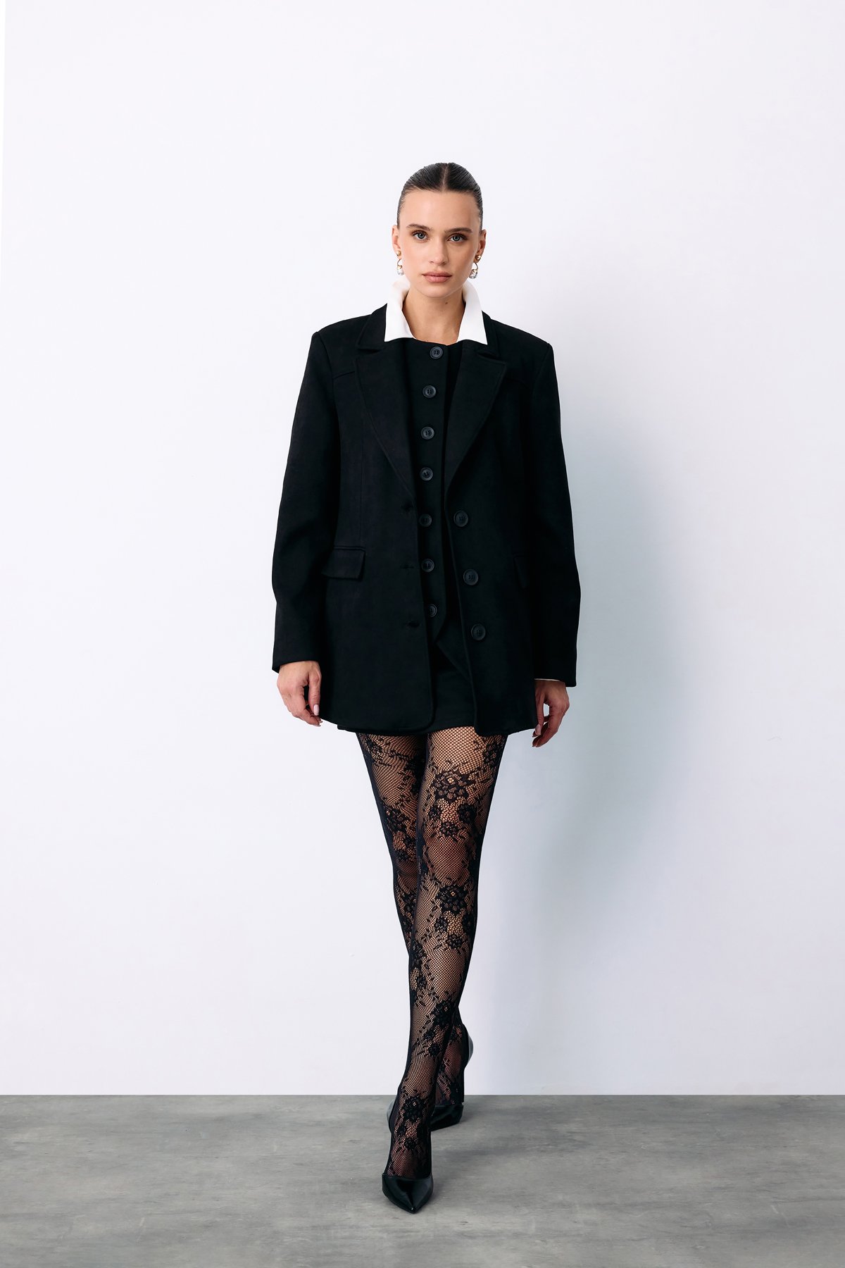 Kısa Süet Etek - SİYAH