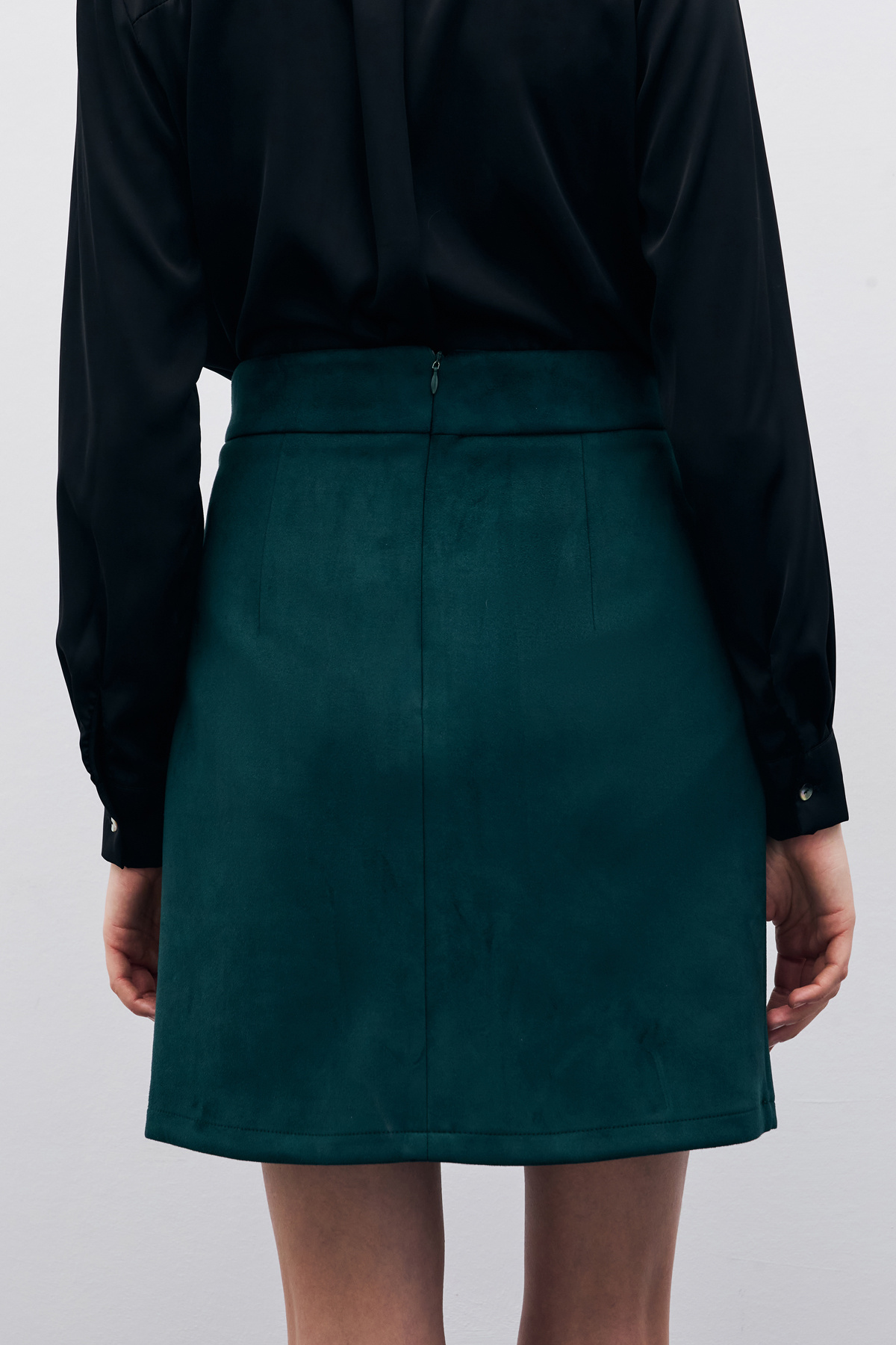 Kısa Süet Etek - Zümrüt