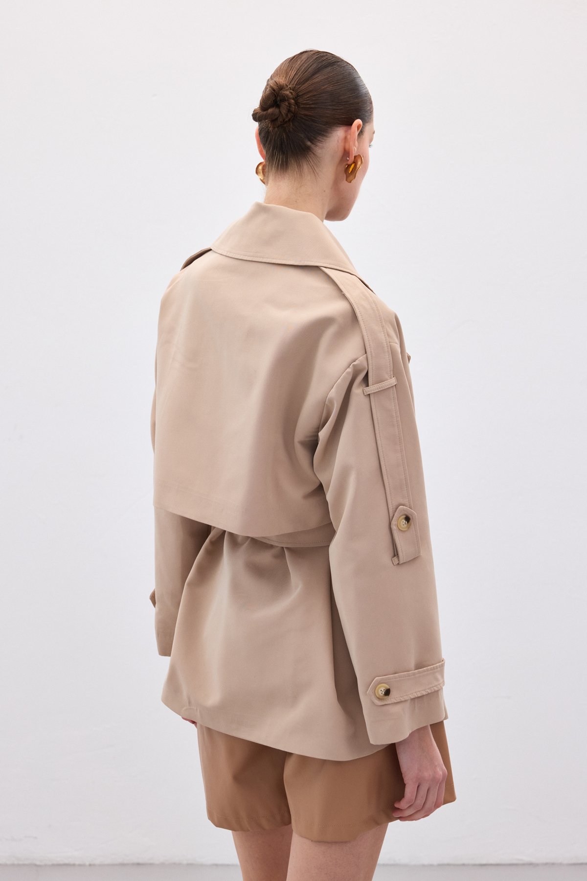 Kısa Trençkot - Bej