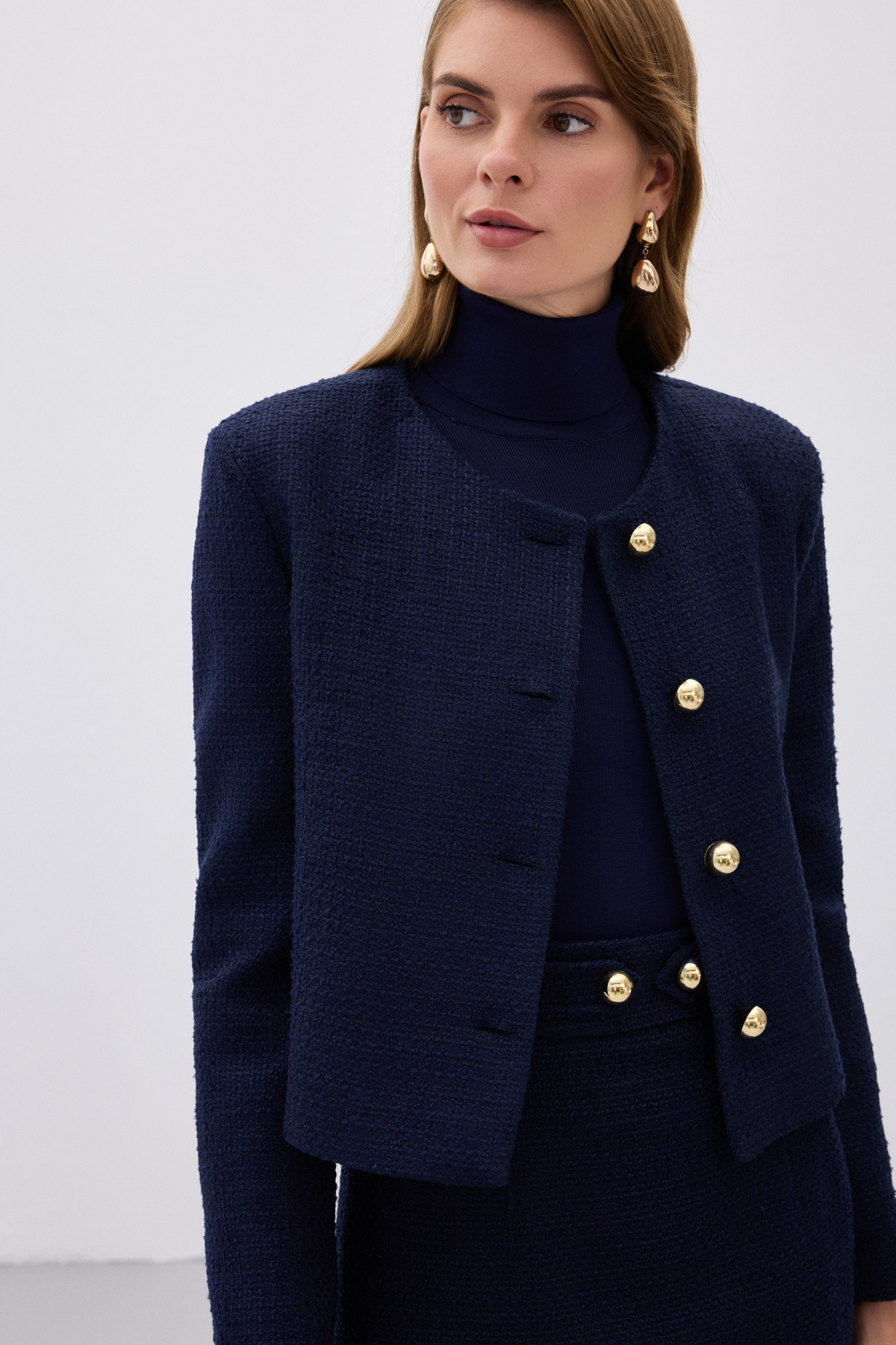 Kısa Tüvit Ceket - Lacivert