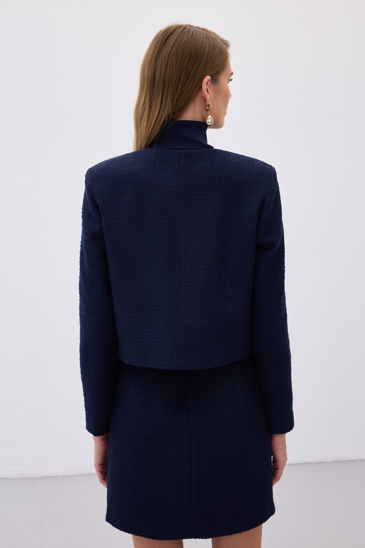 Kısa Tüvit Ceket - Lacivert