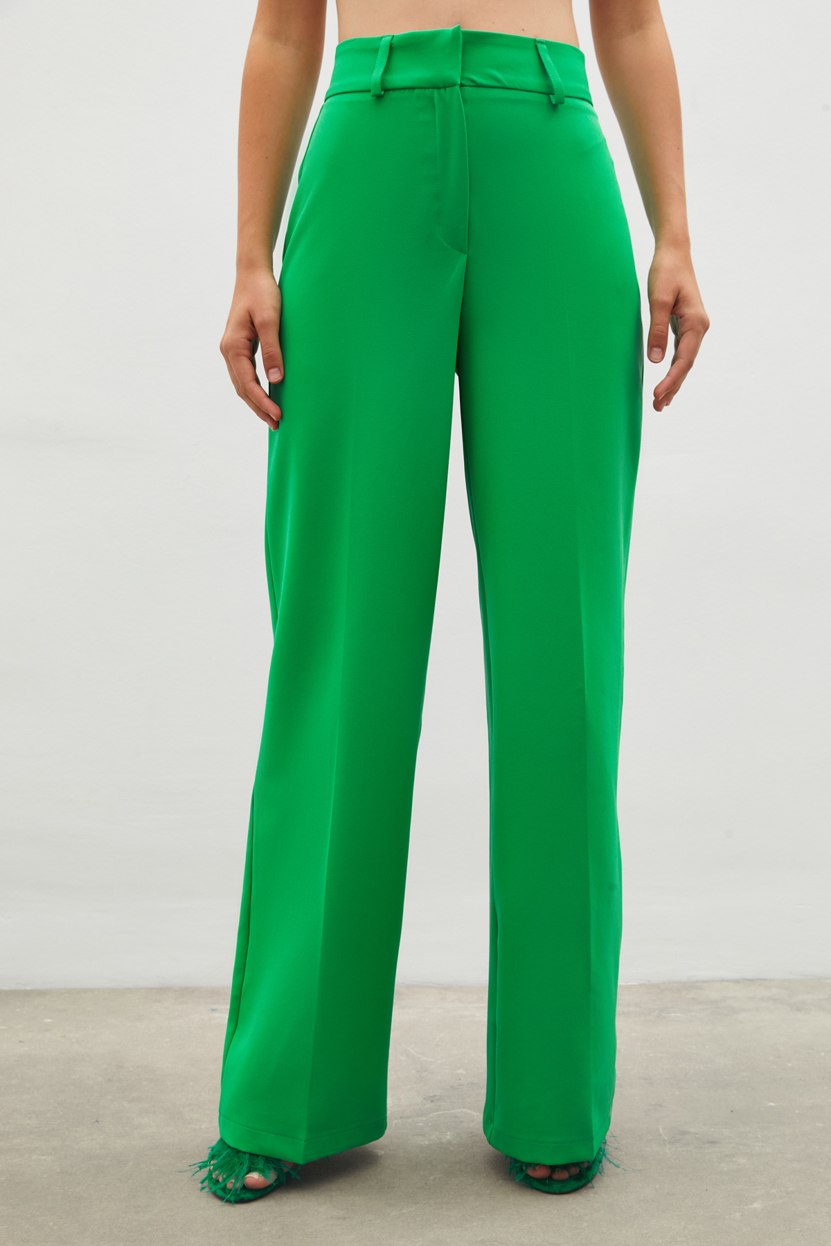 Klasik Bol Paça Pantolon - YEŞİL
