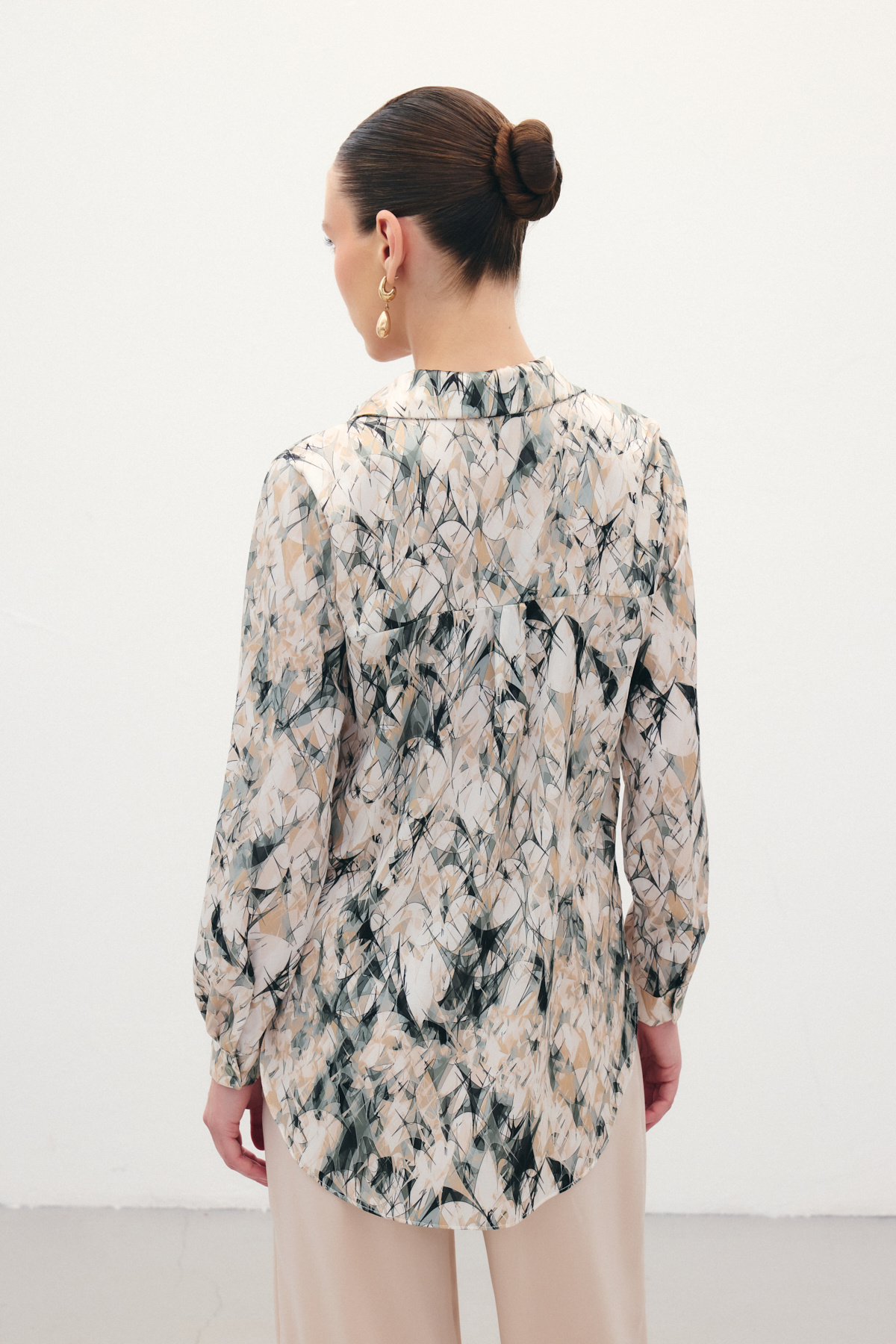 Klasik Desenli Gömlek - Haki