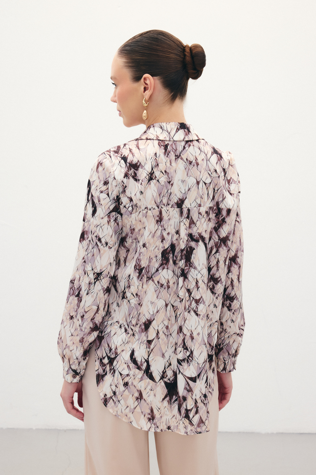 Klasik Desenli Gömlek - Kahve