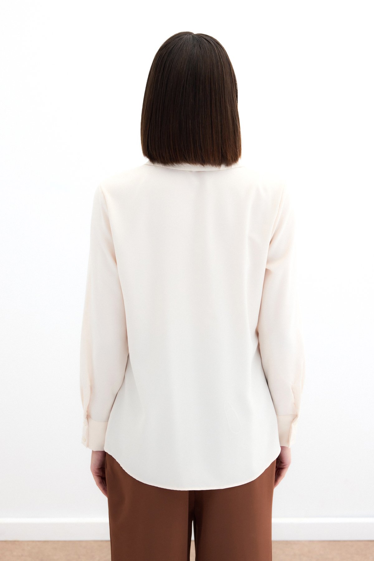 Klasik Düz Gömlek - Bej