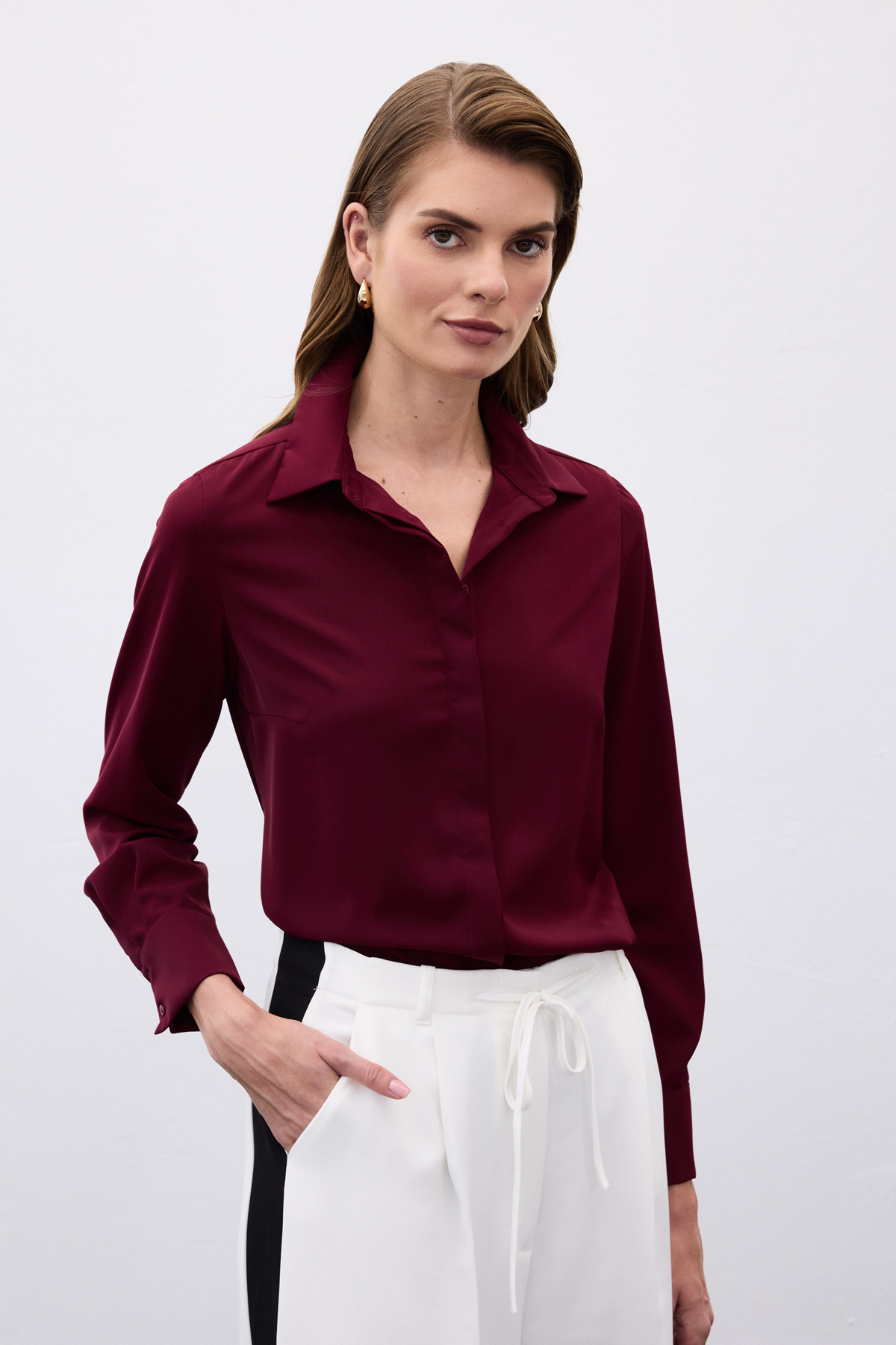 Classic Plain Shirt - Maroon