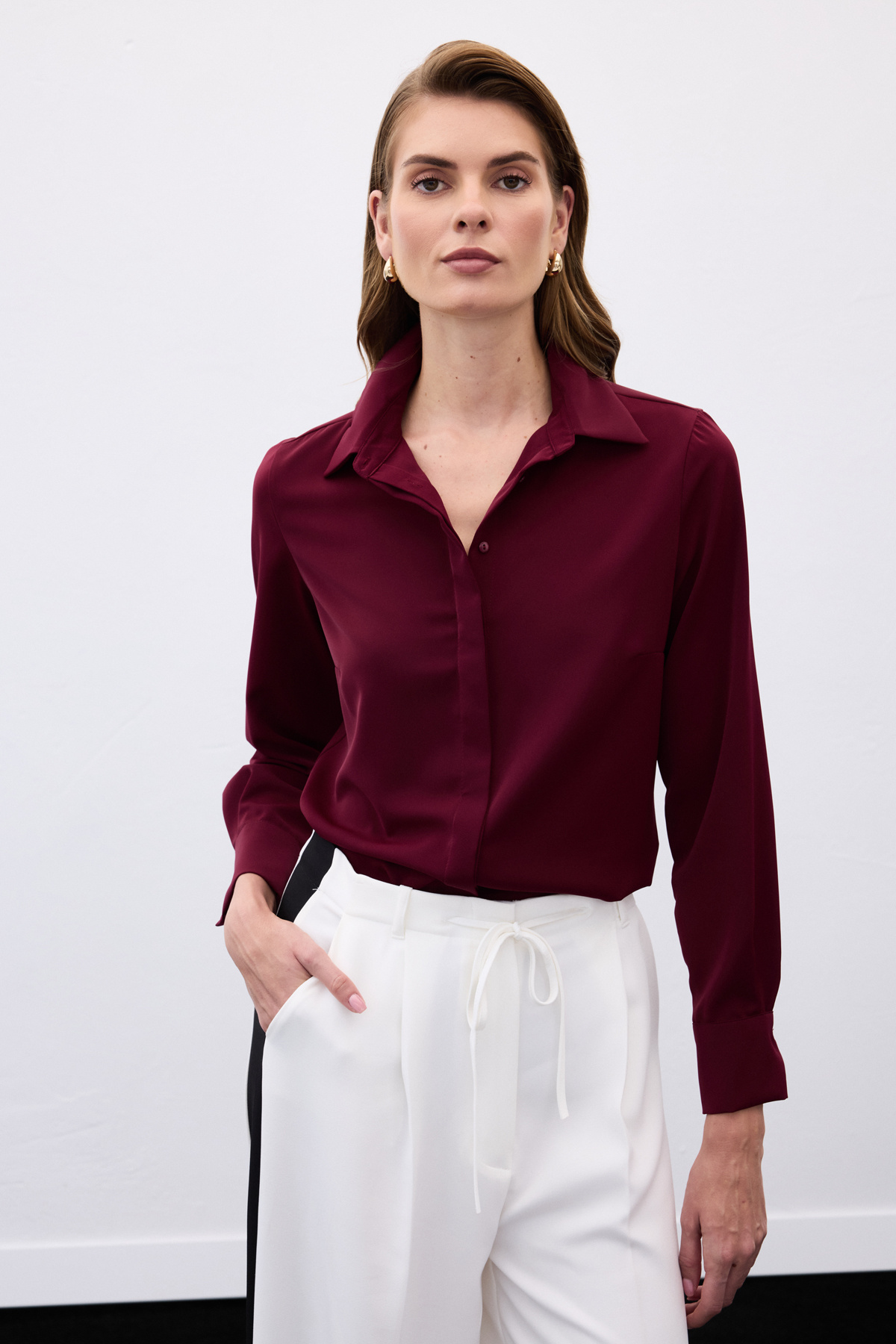 Classic Plain Shirt - Maroon