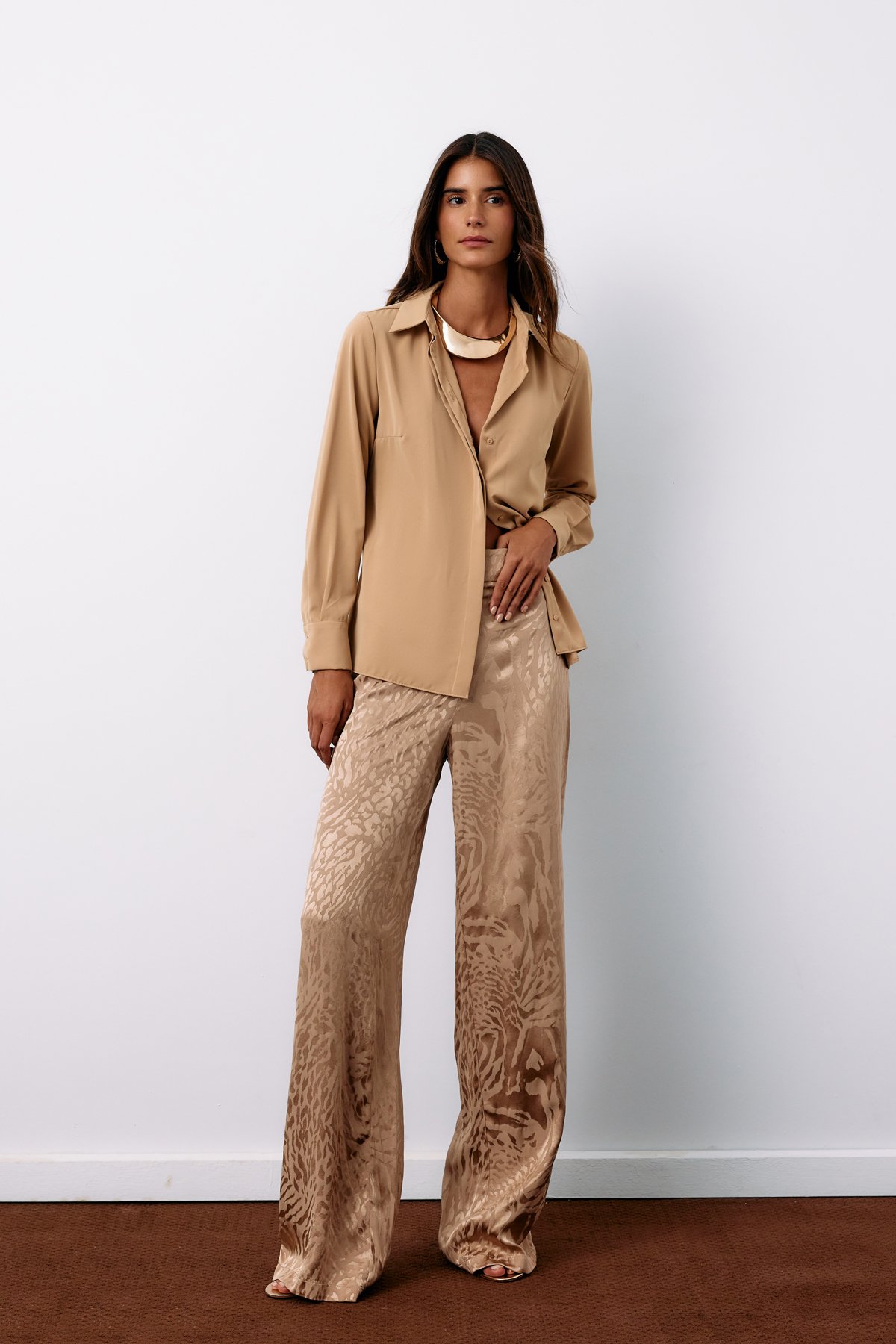 Klasik Düz Gömlek - CAMEL