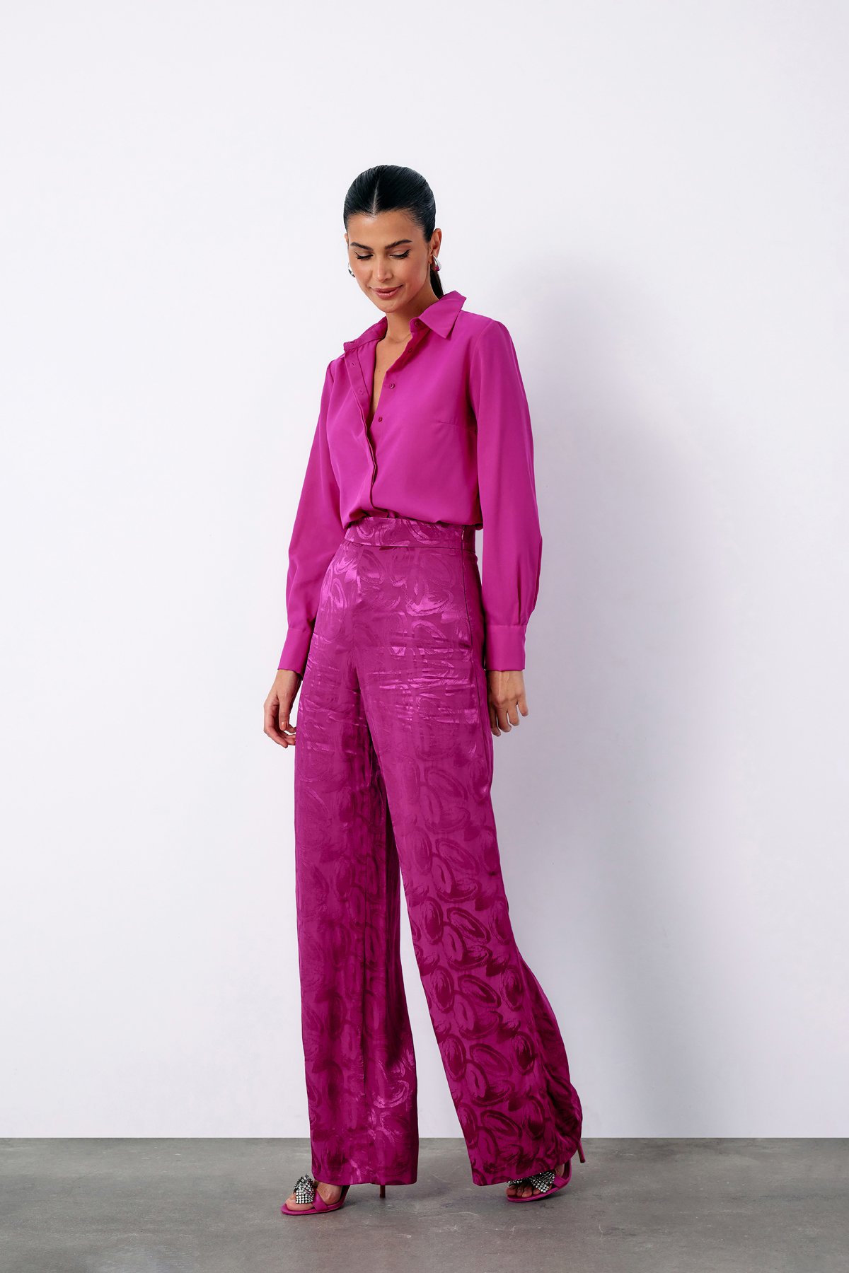 Klasik Düz Gömlek - FUŞYA