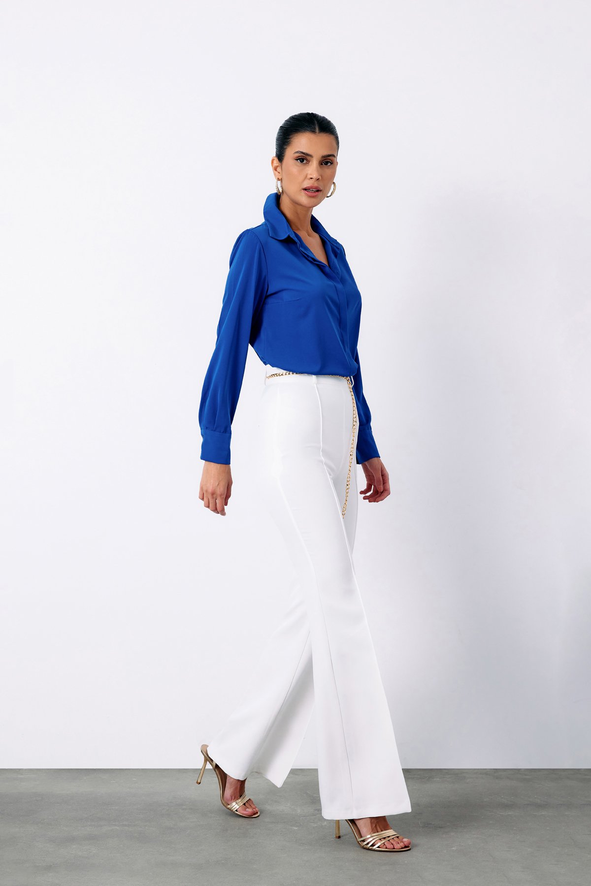 Klasik Düz Gömlek - SAX MAVİ