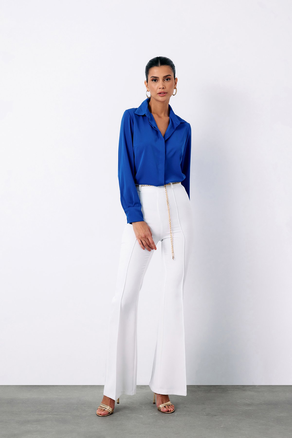 Klasik Düz Gömlek - SAX MAVİ