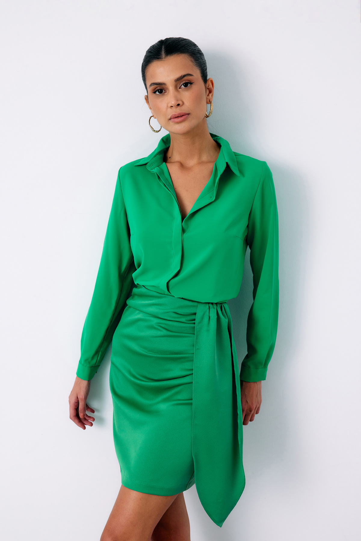 Klasik Düz Gömlek - YEŞİL