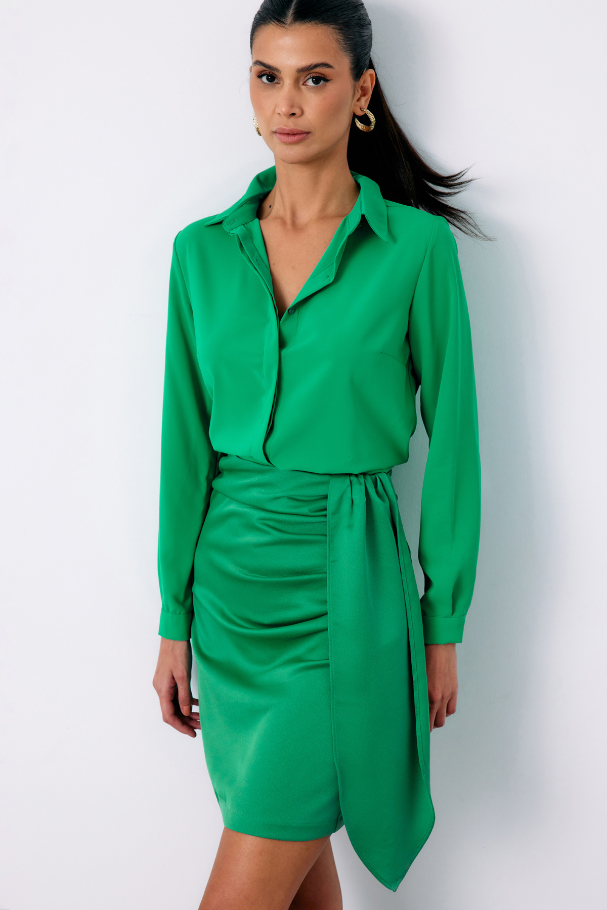 Klasik Düz Gömlek - YEŞİL