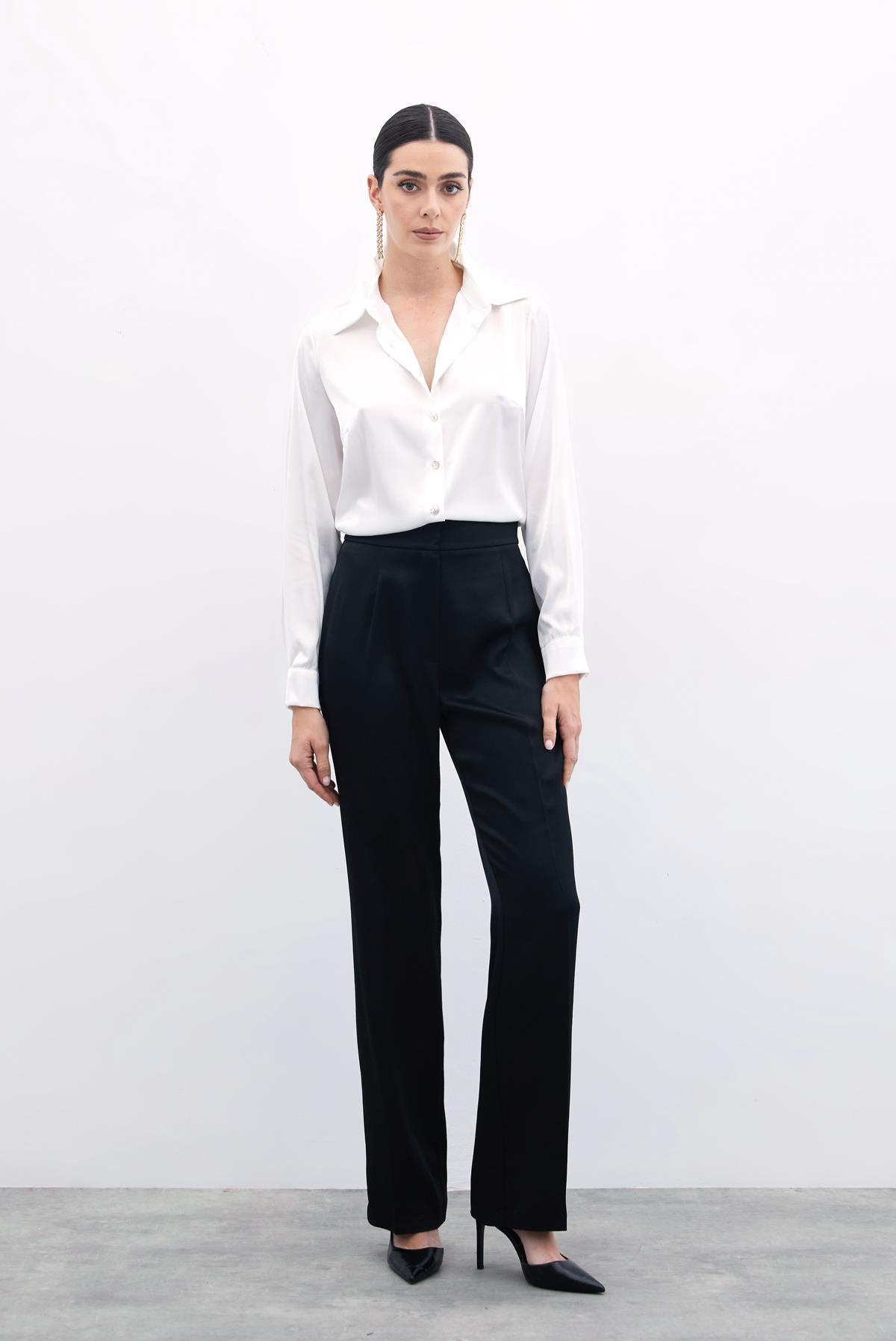 Klasik Düz Pantolon - Siyah
