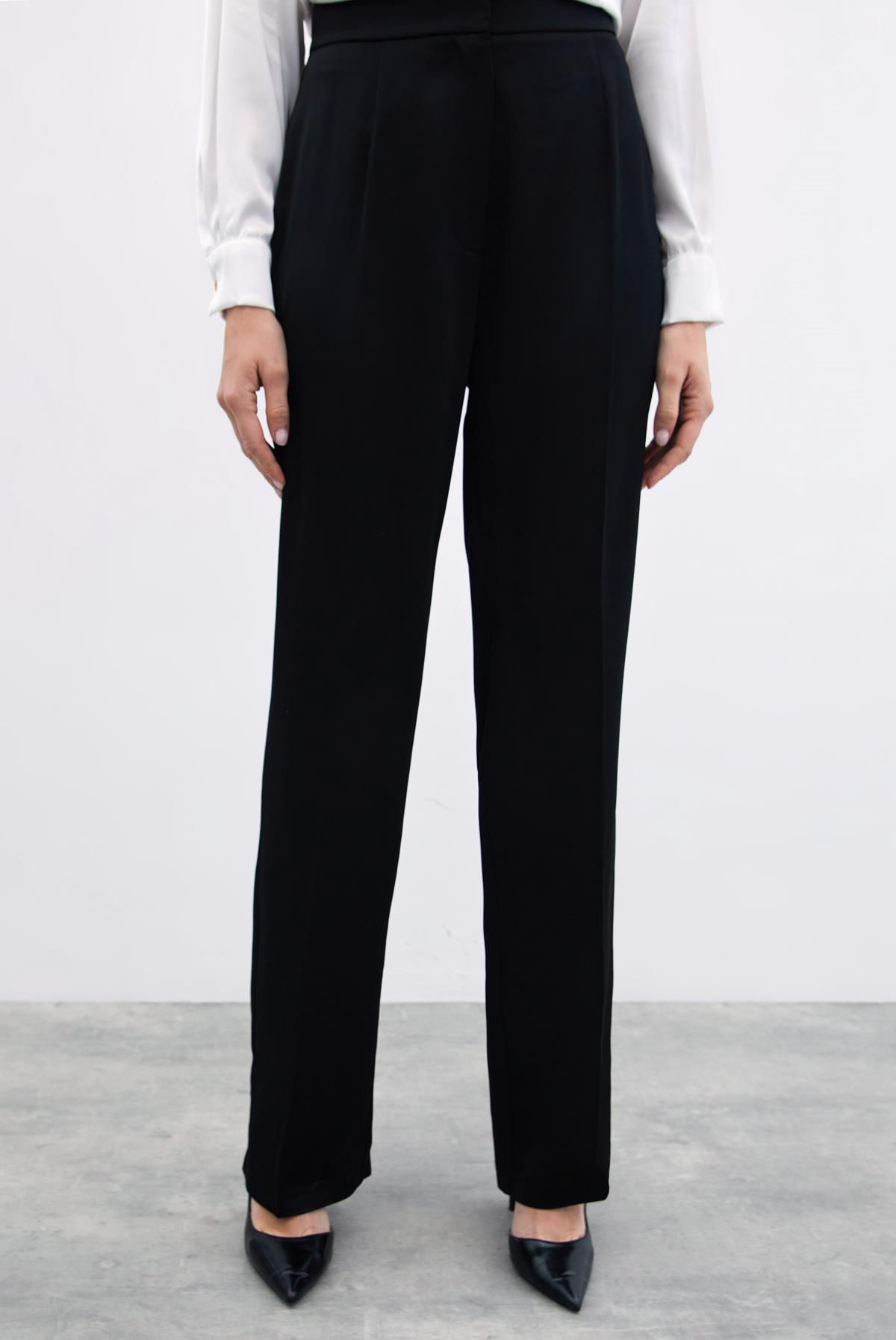 Klasik Düz Pantolon - Siyah