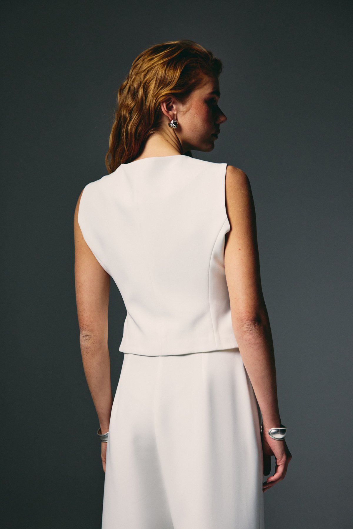 Klasik Kısa Yelek - Ekru