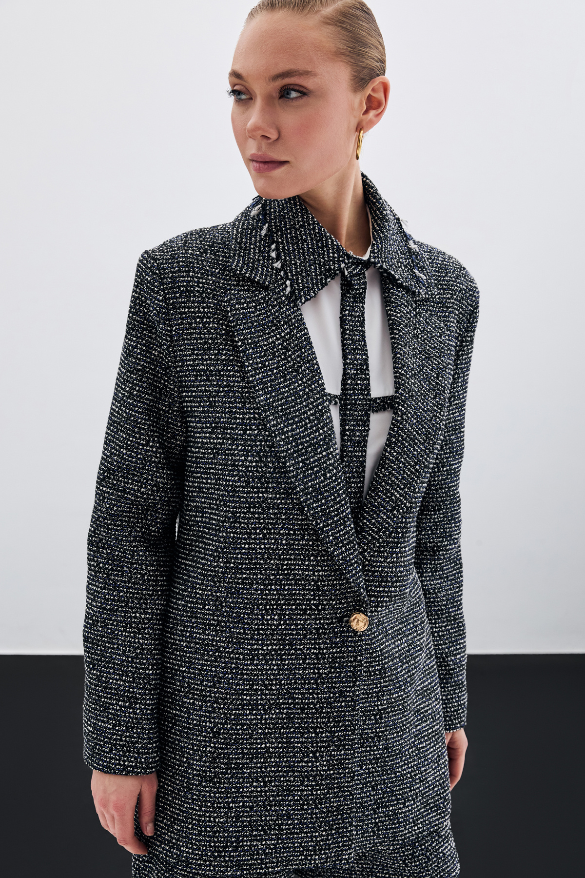 Klasik Tüvit Ceket - Sax Mavi