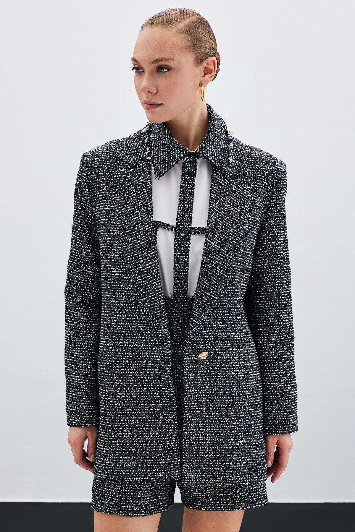 Classic Tweed Jacket - Sax blue