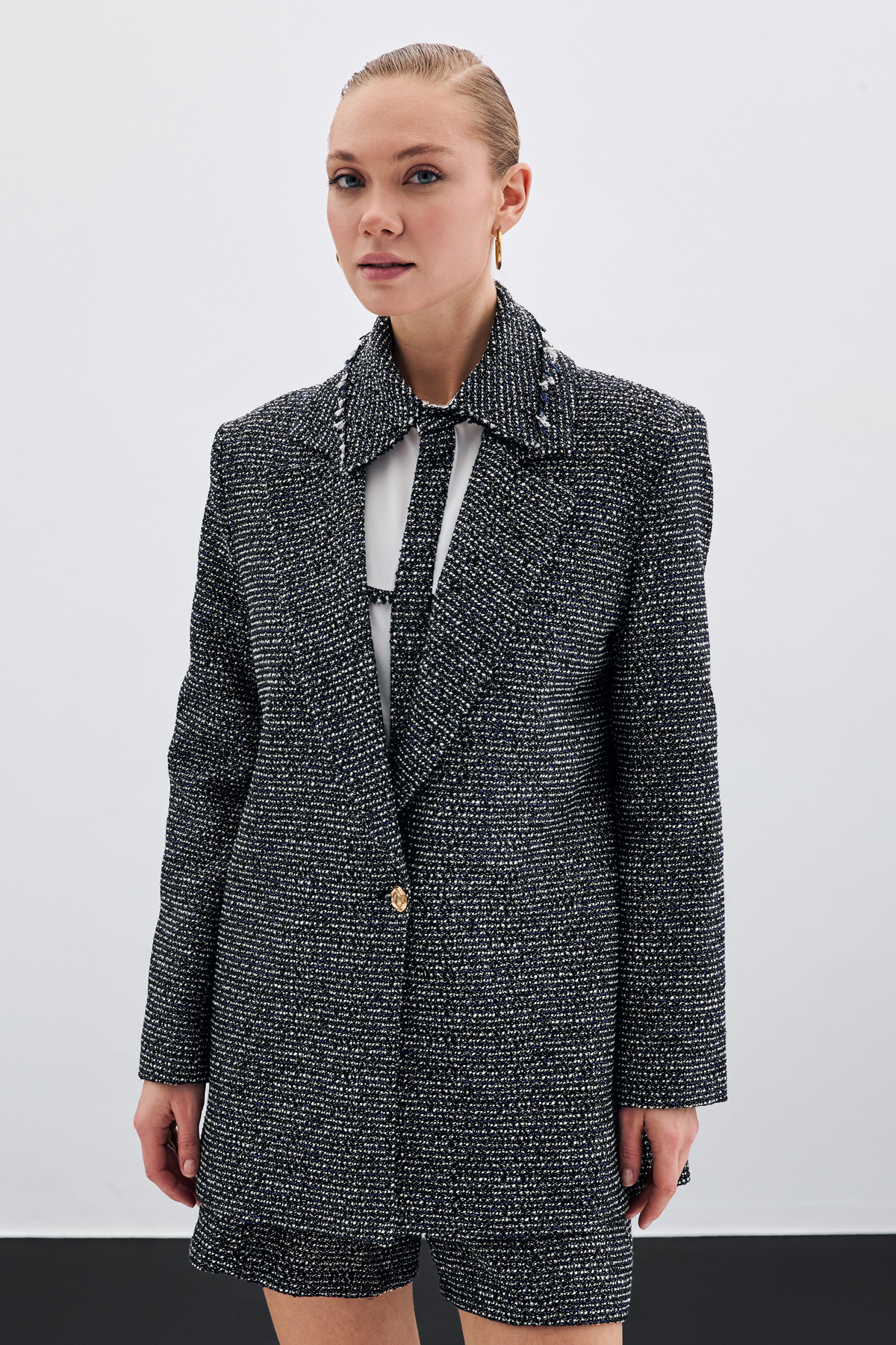 Klasik Tüvit Ceket - Sax Mavi