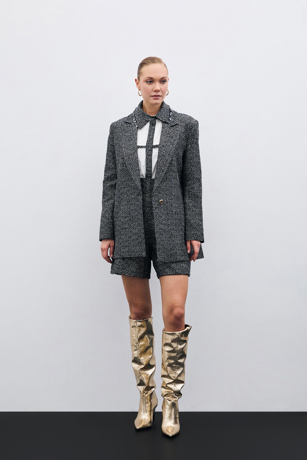 Klasik Tüvit Ceket - Sax Mavi